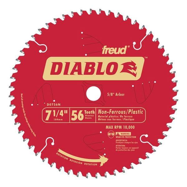 D0756N Diablo Non-Ferrous Cutting Blade, 7-1/4", 5/8" arbor, 56 teeth TCG
